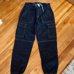 American Eagle Cargo Jeans Women’s - Size 4 | Dark Wash Jogger Style Denim Pants